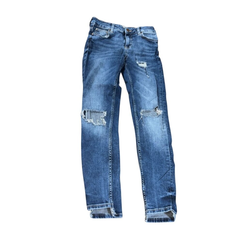 Zara Basic Size 2 Distressed Step Hem Jeans